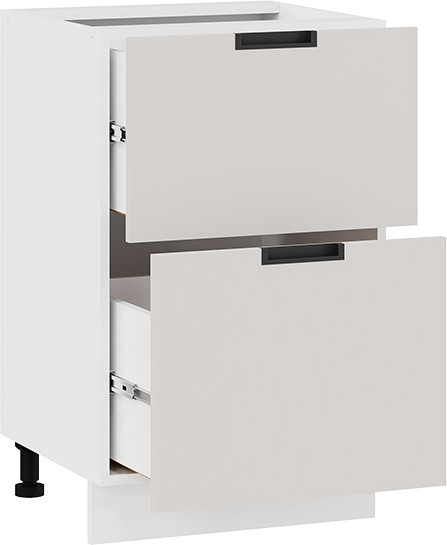 Изображение товара Шкаф-стол кухонный ТриЯ Гренада 1Н5Я2 с двумя ящиками (белый/холст мокко)