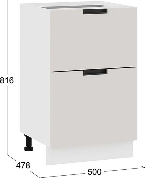 Изображение товара Шкаф-стол кухонный ТриЯ Гренада 1Н5Я2 с двумя ящиками (белый/холст мокко)