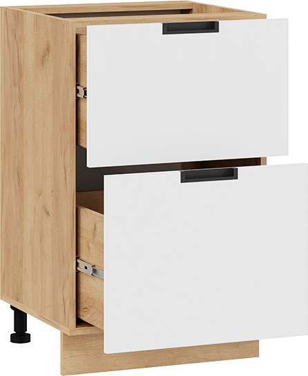 Изображение товара Шкаф-стол кухонный ТриЯ Гренада 1Н5Я2 с двумя ящиками (дуб крафт золотой/холст белый)