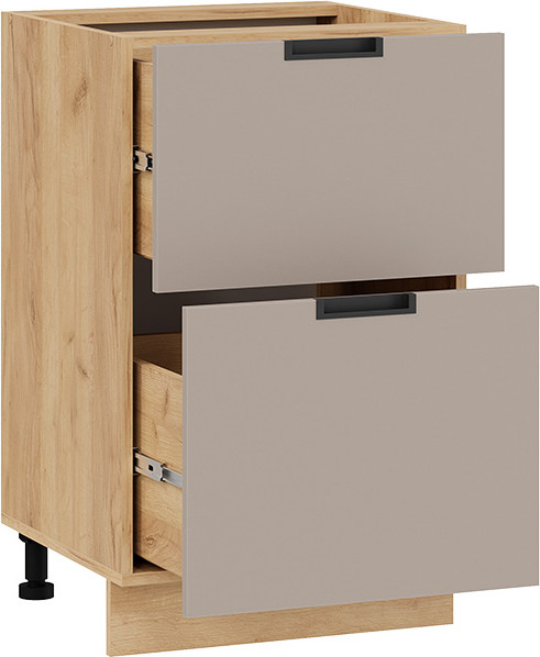 Изображение товара Шкаф-стол кухонный ТриЯ Гренада 1Н5Я2 с двумя ящиками (дуб крафт золотой/холст латте)