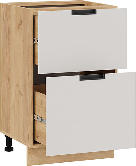 Изображение товара Шкаф-стол кухонный ТриЯ Гренада 1Н5Я2 с двумя ящиками (дуб крафт золотой/холст мокко)