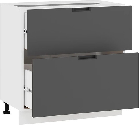 Изображение товара Шкаф-стол кухонный ТриЯ Гренада 1Н8Я2 с двумя ящиками (белый/холст вулкан)