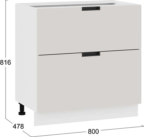 Изображение товара Шкаф-стол кухонный ТриЯ Гренада 1Н8Я2 с двумя ящиками (белый/холст мокко)