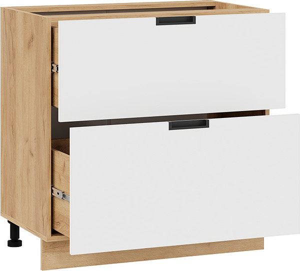 Изображение товара Шкаф-стол кухонный ТриЯ Гренада 1Н8Я2 с двумя ящиками (дуб крафт золотой/холст белый)