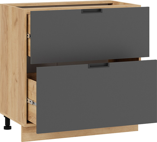 Изображение товара Шкаф-стол кухонный ТриЯ Гренада 1Н8Я2 с двумя ящиками (дуб крафт золотой/холст вулкан)