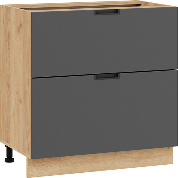 Изображение товара Шкаф-стол кухонный ТриЯ Гренада 1Н8Я2 с двумя ящиками (дуб крафт золотой/холст вулкан)