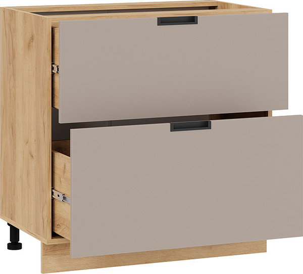 Изображение товара Шкаф-стол кухонный ТриЯ Гренада 1Н8Я2 с двумя ящиками (дуб крафт золотой/холст латте)