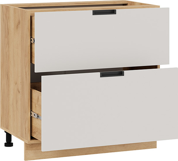 Изображение товара Шкаф-стол кухонный ТриЯ Гренада 1Н8Я2 с двумя ящиками (дуб крафт золотой/холст мокко)