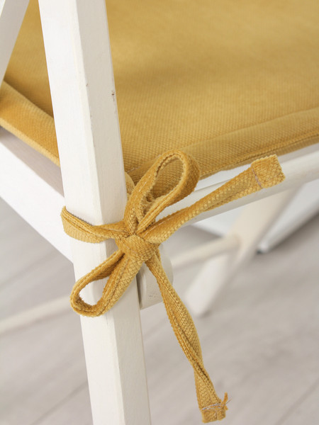 Изображение товара Комплект подушек на стул BIO-LINE Кабрио с завязками 40x40 / PKK2 (2шт, желтый)