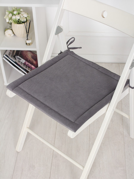 Изображение товара Комплект подушек на стул BIO-LINE Кабрио с завязками 40x40 / PKK2 (2шт, серый)