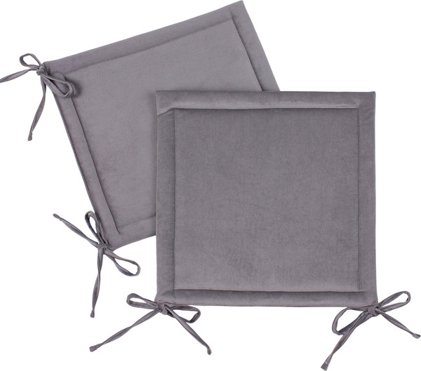 Изображение товара Комплект подушек на стул BIO-LINE Кабрио с завязками 40x40 / PKK2 (2шт, серый)