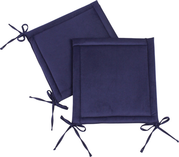 Изображение товара Комплект подушек на стул BIO-LINE Кабрио с завязками 40x40 / PKK2 (2шт, темно-синий)