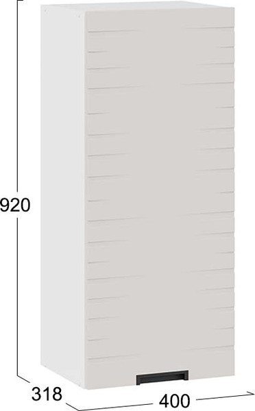 Изображение товара Шкаф навесной для кухни ТриЯ 1ВВ4-Ф Гренада с одной дверью (белый/холст мокко)