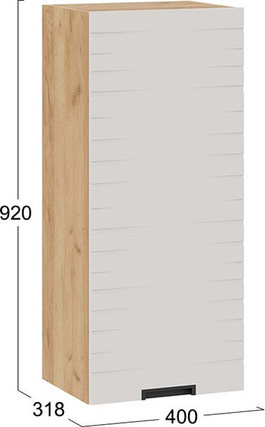 Изображение товара Шкаф навесной для кухни ТриЯ 1ВВ4-Ф Гренада с одной дверью (дуб крафт золотой/холст мокко)