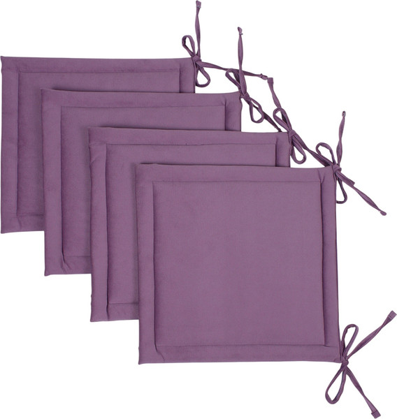 Изображение товара Комплект подушек на стул BIO-LINE Кабрио с завязками 40x40 / PKK (4шт, фиолетовый)