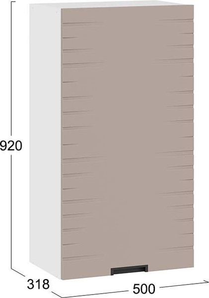 Изображение товара Шкаф навесной для кухни ТриЯ 1ВВ5-Ф Гренада с одной дверью (белый/холст латте)