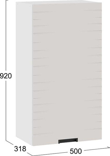 Изображение товара Шкаф навесной для кухни ТриЯ 1ВВ5-Ф Гренада с одной дверью (белый/холст мокко)