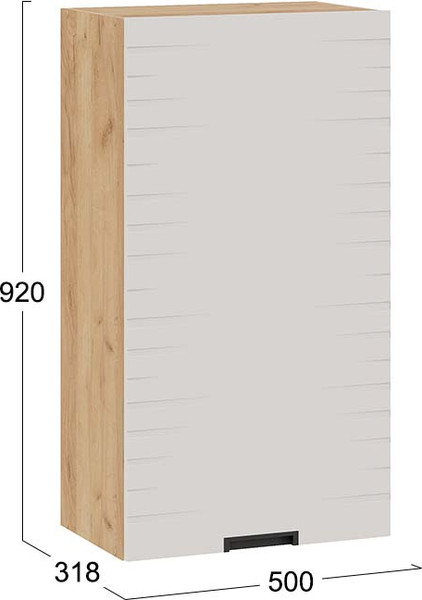 Изображение товара Шкаф навесной для кухни ТриЯ 1ВВ5-Ф Гренада с одной дверью (дуб крафт золотой/холст мокко)