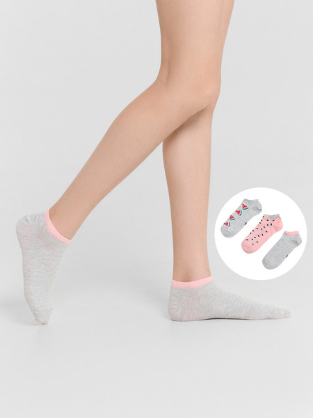 Изображение товара Носки детские Mark Formelle 406A-2369 (р.18, светло-серый меланж/розовый)