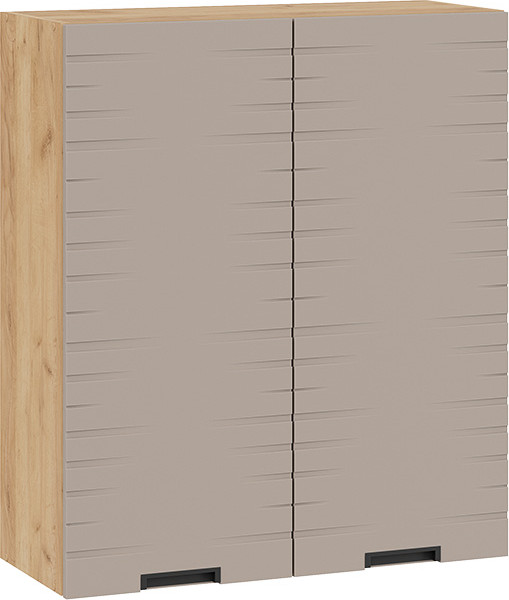 Изображение товара Шкаф навесной для кухни ТриЯ 1ВВ8-Ф Гренада с двумя дверьми (дуб крафт золотой/холст латте)