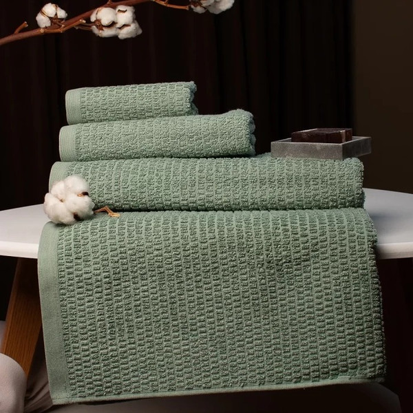 Изображение товара Набор полотенец ЦУМ 1947 Полоса Махра 35x60/50x90/70x140 430г (светлая зелень)