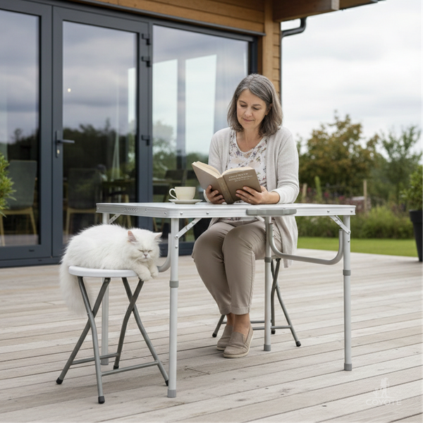 Изображение товара Комплект складной мебели Coyote Стол HKTB-1027M + Табурет AC-D96 (2шт, белый)