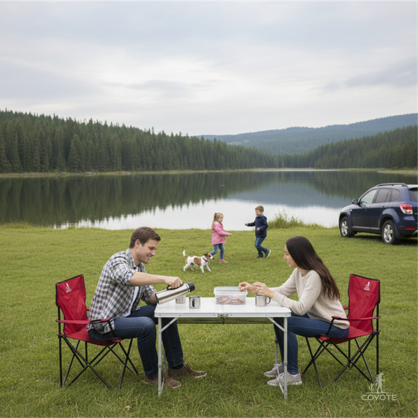 Изображение товара Комплект складной мебели Coyote HKTB-1030L / HKC-1001A (красный)