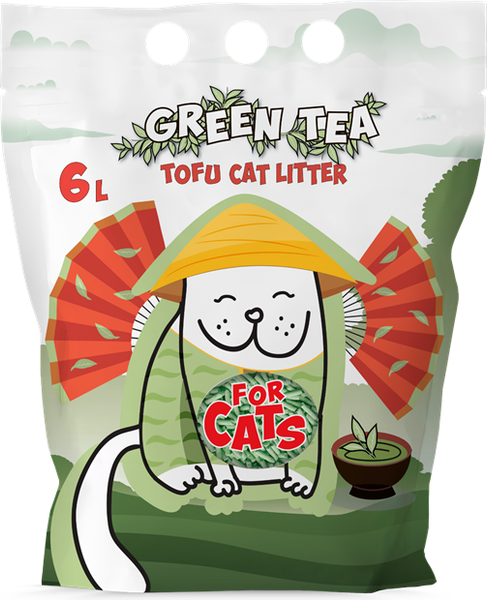 Изображение товара Наполнитель для туалета For Cats Green tea комкующийся / TUZ941 (6л, зеленый чай)