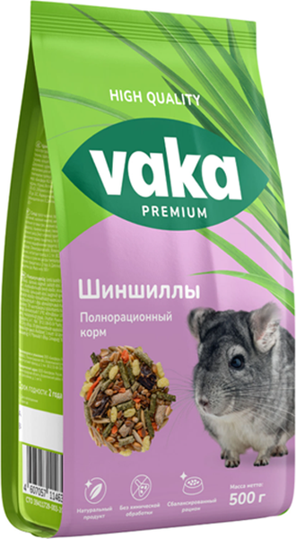 Изображение товара Корм для грызунов ВАКА Premium для шиншилл / В54914 (500г)