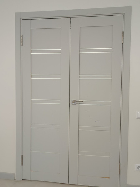 Изображение товара Дверь межкомнатная Юни Амати 25 80x200 (грей/стекло белое)