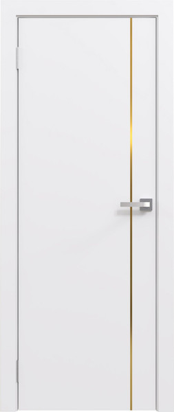 Изображение товара Дверь межкомнатная Юни Эмаль Line 1 90x200 (белый/золотистый)