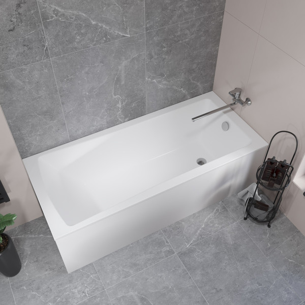 Изображение товара Ванна акриловая Lauter Aurora 150x70 / 21010050 (с ножками, лицевым экраном и сифоном 21Y11010 хром)