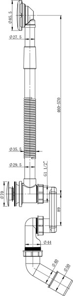 Изображение товара Ванна акриловая Lauter Aurora 150x70 / 21010050 (с каркасом и сифоном 21Y11030 хром)