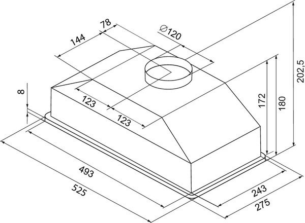 Изображение товара Вытяжка скрытая Krona Kate 600 Inox PB V2 / КА-00011821