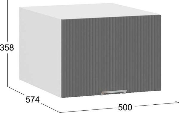 Изображение товара Шкаф под вытяжку ТриЯ Кимберли 1В5ГП с одной откидной дверью (белый/титан)