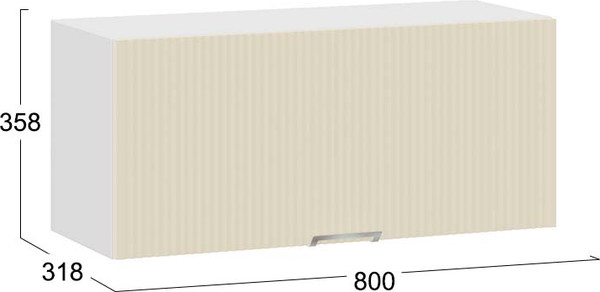 Изображение товара Шкаф под вытяжку ТриЯ Кимберли 1В8Г с одной откидной дверью (белый/крем)