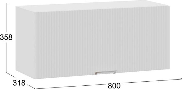 Изображение товара Шкаф под вытяжку ТриЯ Кимберли 1В8Г с одной откидной дверью (белый/сноу)