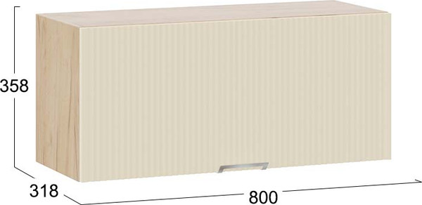 Изображение товара Шкаф под вытяжку ТриЯ Кимберли 1В8Г с одной откидной дверью (дуб крафт золотой/крем)