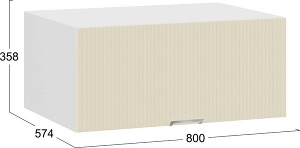 Изображение товара Шкаф под вытяжку ТриЯ Кимберли 1В8ГП с одной откидной дверью (белый/крем)