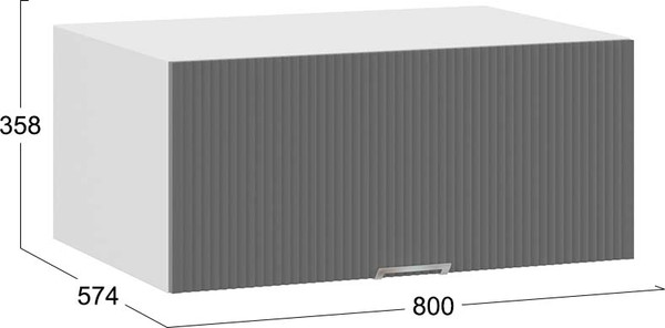 Изображение товара Шкаф под вытяжку ТриЯ Кимберли 1В8ГП с одной откидной дверью (белый/титан)