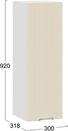 Изображение товара Шкаф навесной для кухни ТриЯ Кимберли 1ВВ3 с одной дверью (белый/крем)