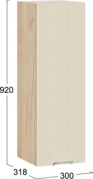 Изображение товара Шкаф навесной для кухни ТриЯ Кимберли 1ВВ3 с одной дверью (дуб крафт золотой/крем)