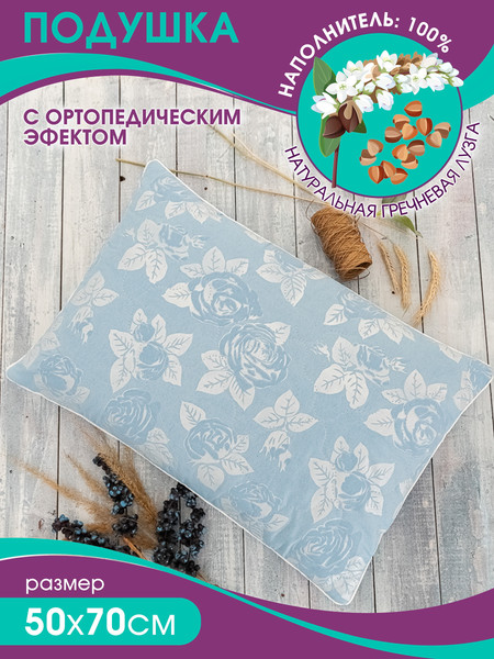 Изображение товара Подушка для сна BIO-LINE С гречневой лузгой 40x60 / PG (голубой)