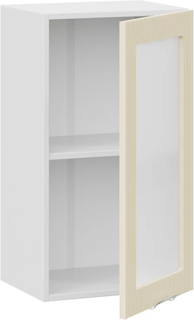 Изображение товара Шкаф навесной для кухни ТриЯ Кимберли 1ВВ4С с одной дверью (белый/крем)