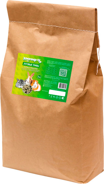 Изображение товара Корм для грызунов ЗООМир Луговые травы для грызунов кроликов (5кг)