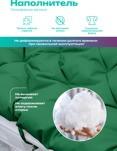 Изображение товара Матрас для садовой мебели BIO-LINE Оксфорд с завязками 40x120 / MO40x120 (зеленый)
