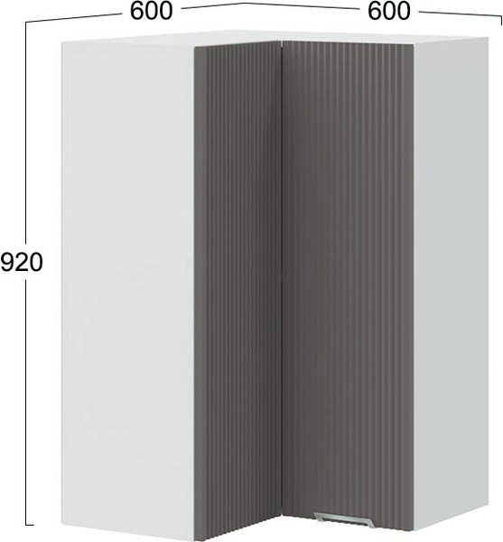 Изображение товара Шкаф навесной для кухни ТриЯ Кимберли 1ВВ6УП угловой прямой (белый/муссон)