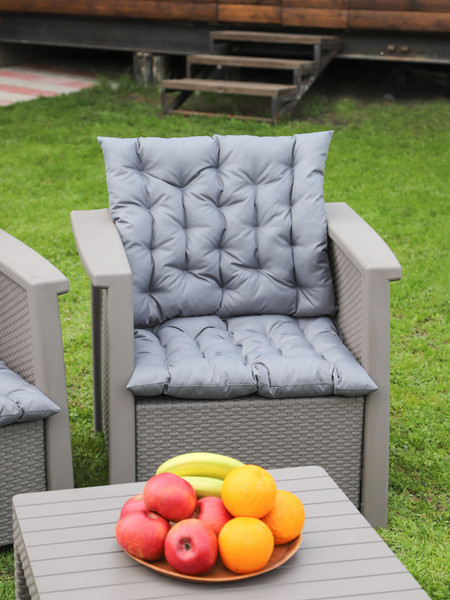 Изображение товара Подушка для садовой мебели BIO-LINE Оксфорд с завязками с 2 сторон 52x60 / PO (серый)