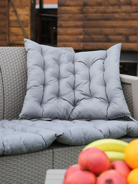 Изображение товара Подушка для садовой мебели BIO-LINE Оксфорд с завязками с 2 сторон 52x60 / PO (серый)