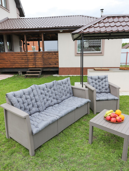 Изображение товара Подушка для садовой мебели BIO-LINE Оксфорд с завязками с 2 сторон 52x60 / PO (серый)